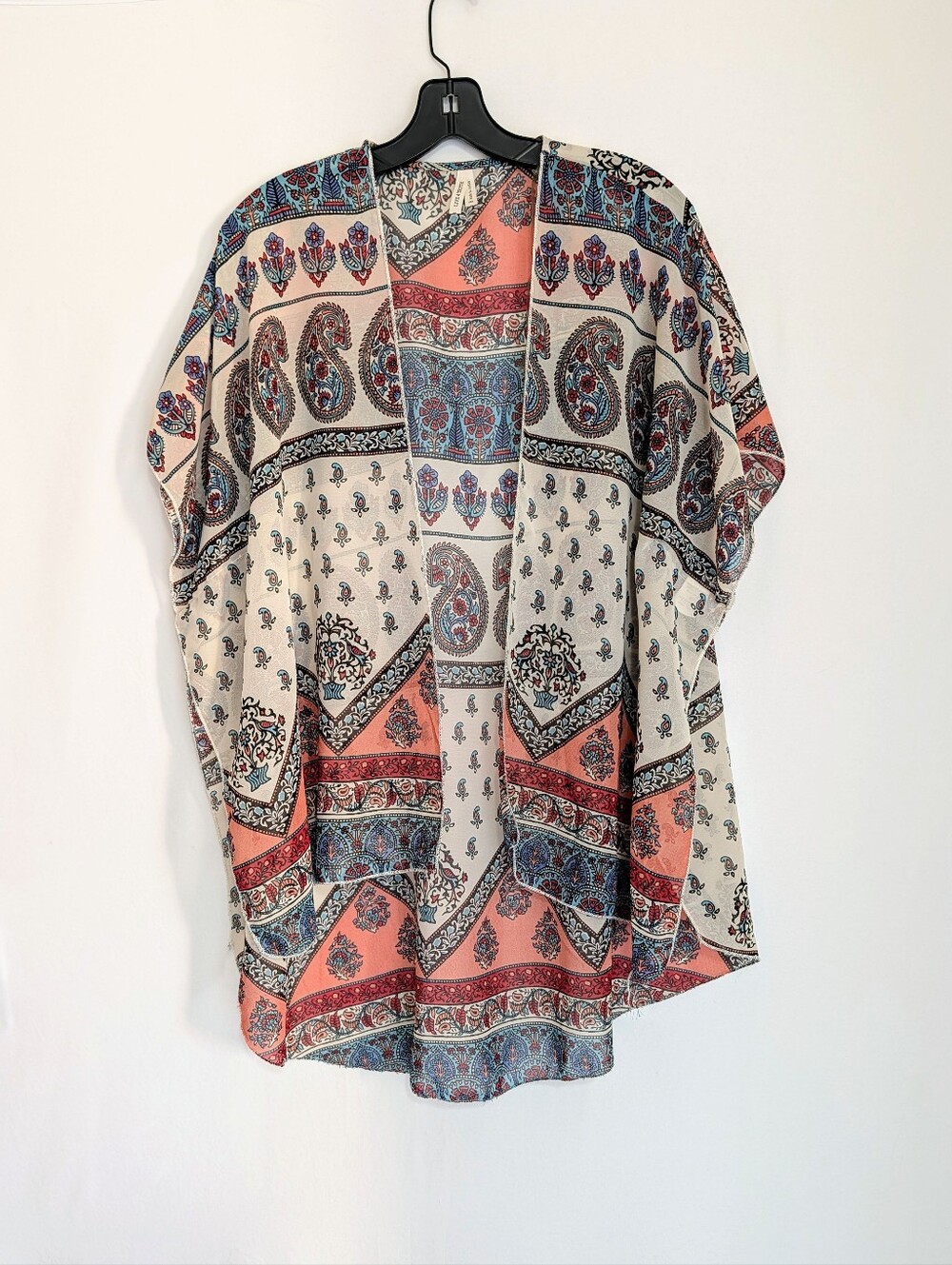 Live 4 Truth Boho Paisley Kimono Cardigan Open Front Lightweight Medium
